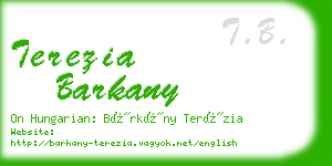 terezia barkany business card